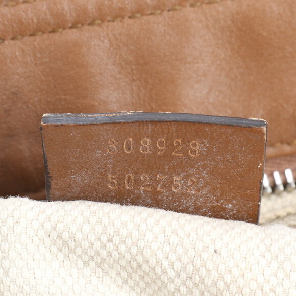 Gucci GG Canvas Sherry Line Leather Tote Bag, Brown, Men's, 308928 - Picture 9 of 9